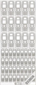 1 Stickers - 10 x 23 cm  - silber,  Farbe - silber,  Art - Stickers normal