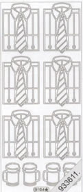 1 Stickers - 10 x 23 cm  - silber,  Farbe - silber,  Art - Stickers normal