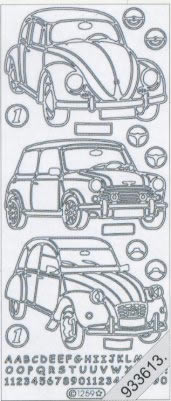 1 Stickers - 10 x 23 cm  - gold, Motiv - Verkehr,  Farbe - gold,  Art - Stickers normal,  Autos