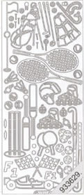 1 Stickers - 10 x 23 cm  - gold, Motiv - Sport,  Farbe - gold,  Art - Stickers normal