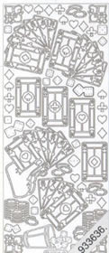 1 Stickers - 10 x 23 cm  - silber,  Farbe - silber,  Art - Stickers normal