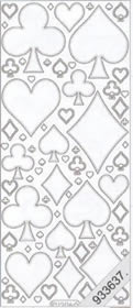 1 Stickers - 10 x 23 cm  - silber, Muster - Figuren,  Farbe - silber,  Art - Stickers normal