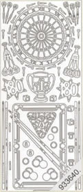 1 Stickers - 10 x 23 cm  - gold, Muster - Figuren,  Farbe - gold,  Art - Stickers normal