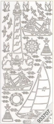 1 Stickers - 10 x 23 cm  - gold,  Farbe - gold,  Art - Stickers normal