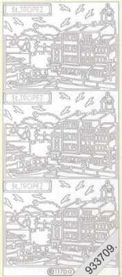 1 Stickers - 10 x 23 cm  - gold,  Farbe - gold,  Art - Stickers normal