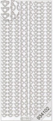 1 Stickers - 10 x 23 cm  - gold, Muster - Ränder,  Farbe - gold,  Art - Stickers normal