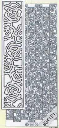 1 Stickers - 10 x 23 cm  - gold, Muster - Figuren,  Farbe - gold,  Art - Stickers normal