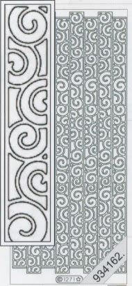 1 Stickers - 10 x 23 cm  - silber, Muster - Figuren,  Farbe - silber,  Art - Stickers normal