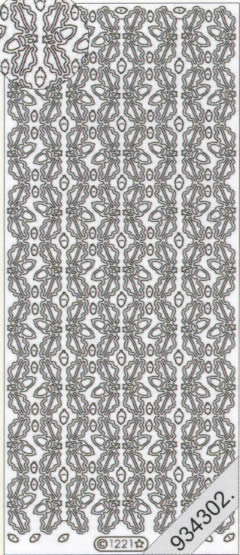 1 Stickers - 10 x 23 cm  - silber,  Farbe - silber,  Art - Stickers normal