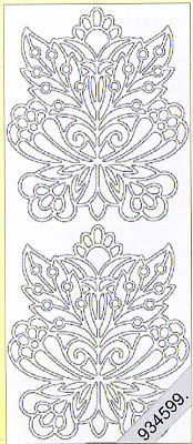 1 Stickers - 10 x 23 cm  - gold, Motiv - Blumen,  Farbe - gold,  Art - Stickers normal,  Jahreszeit - Everyday,  2 große Blumen