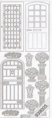 1 Stickers - 10 x 23 cm  - gold, Motiv - Blumen,  Farbe - gold,  Art - Stickers normal