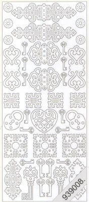 1 Stickers - 10 x 23 cm  - silber,  Farbe - silber,  Art - Stickers normal