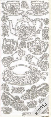 1 Stickers - 10 x 23 cm  - gold,  Farbe - gold,  Art - Stickers normal