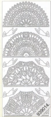 1 Stickers - 10 x 23 cm  - silber,  Farbe - silber,  Art - Stickers normal