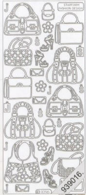 1 Stickers - 10 x 23 cm  - silber,  Farbe - silber,  Art - Stickers normal