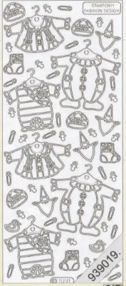 1 Stickers - 10 x 23 cm  - silber,  Farbe - silber,  Art - Stickers normal