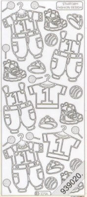 1 Stickers - 10 x 23 cm  - gold,  Farbe - gold,  Art - Stickers normal