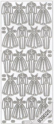 1 Stickers - 10 x 23 cm  - silber,  Farbe - silber,  Art - Stickers normal