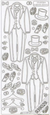 1 Stickers - 10 x 23 cm  - gold,  Farbe - gold,  Art - Stickers normal