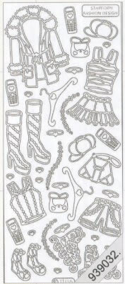 1 Stickers - 10 x 23 cm  - gold, Farbe - gold,  Art - Stickers normal