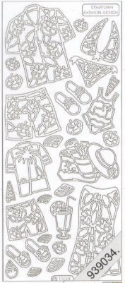 1 Stickers - 10 x 23 cm  - gold,  Farbe - gold,  Art - Stickers normal