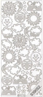 1 Stickers - 10 x 23 cm  - gold,  Farbe - gold,  Art - Stickers normal