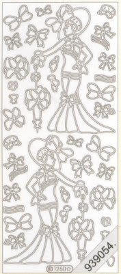 1 Stickers - 10 x 23 cm  - gold,  Farbe - gold,  Art - Stickers normal