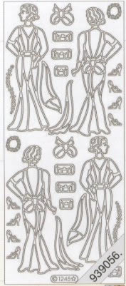 1 Stickers - 10 x 23 cm  - gold,  Farbe - gold,  Art - Stickers normal
