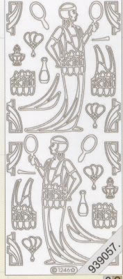1 Stickers - 10 x 23 cm  - gold,  Farbe - gold,  Art - Stickers normal