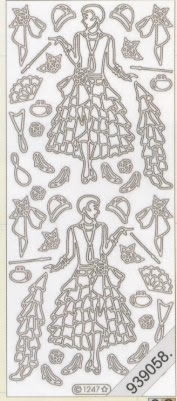 1 Stickers - 10 x 23 cm  - gold,  Farbe - gold,  Art - Stickers normal