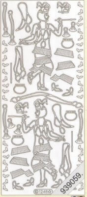 1 Stickers - 10 x 23 cm  - silber,  Farbe - silber,  Art - Stickers normal