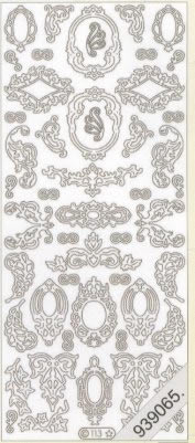 1 Stickers - 10 x 23 cm  - silber,  Farbe - silber,  Art - Stickers normal