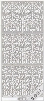 1 Stickers - 10 x 23 cm  - silber,  Farbe - silber,  Art - Stickers normal