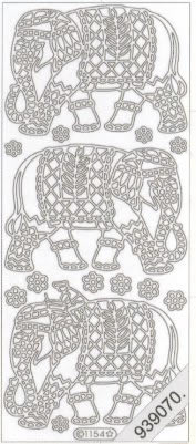 1 Stickers - 10 x 23 cm  - gold, Motiv - Tiere,  Farbe - gold,  Art - Stickers normal