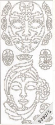 1 Stickers - 10 x 23 cm  - gold,  Farbe - gold,  Art - Stickers normal