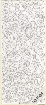 1 Stickers - 10 x 23 cm  - silber,  Farbe - silber,  Art - Stickers normal