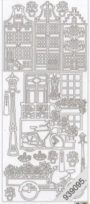 1 Stickers - 10 x 23 cm  - gold,  Farbe - gold,  Art - Stickers normal