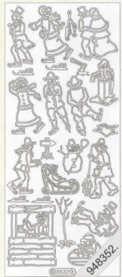 1 Stickers - 10 x 23 cm  - gold,  Farbe - gold,  Art - Stickers normal