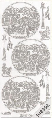 1 Stickers - 10 x 23 cm  - gold,  Farbe - gold,  Art - Stickers normal