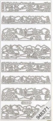 1 Stickers - 10 x 23 cm  - gold,  Farbe - gold,  Art - Stickers normal