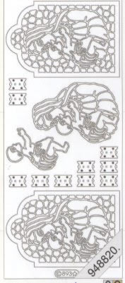 1 Stickers - 10 x 23 cm  - silber,  Farbe - silber,  Art - Stickers normal