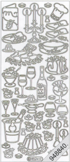 1 Stickers - 10 x 23 cm  - gold,  Farbe - gold,  Art - Stickers normal