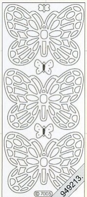 1 Stickers Glitter transparent  - 10 x 23 cm  - gold, Motiv - Tiere,  Farbe - gold,  Art - Stickers Glitter transparent,  Jahreszeit - Frühjahr,  Schmetterlinge