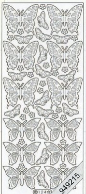 1 Stickers Glitter transparent  - 10 x 23 cm  - gold, Motiv - Tiere,  Farbe - gold,  Art - Stickers Glitter transparent,  Schmetterlinge