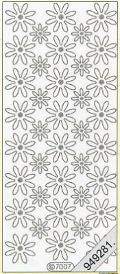 1 Stickers Glitter transparent  - 10 x 23 cm 7007 - gold, Motiv - Blumen,  Art - Stickers Glitter transparent,  Farbe - gold,  Jahreszeit - Frühjahr,  kleine Blumen