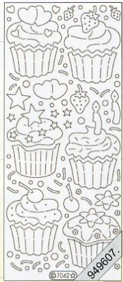 1 Stickers Glitter / Glitzer transparent - 10 x 23 cm  - gold,  Art - Stickers Glitter transparent