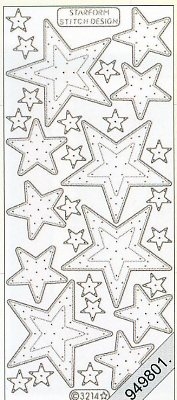 1 Stickers Glitter transparent  - 10 x 23 cm 3214 - gold,  Art - Stickers Glitter transparent,  Farbe - gold,  Jahreszeit - Weihnachten,  3214 Sterne