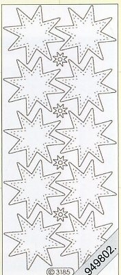 1 Stickers Glitter transparent  - 10 x 23 cm  - gold,  Art - Stickers Glitter transparent,  Farbe - gold,  Jahreszeit - Weihnachten,  Sterne