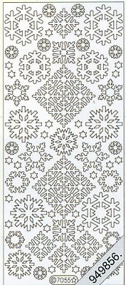 1 Stickers Glitter transparent  - 10 x 23 cm  - silber,  Art - Stickers Glitter transparent,  Farbe - silber,  Jahreszeit - Winter,  Schneeflocken,  Kristalle