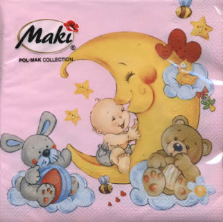 20 napkins - 33 x 33 cm ,  Toys - material-animals,  People - babies,  Everyday,  lunchnapkins